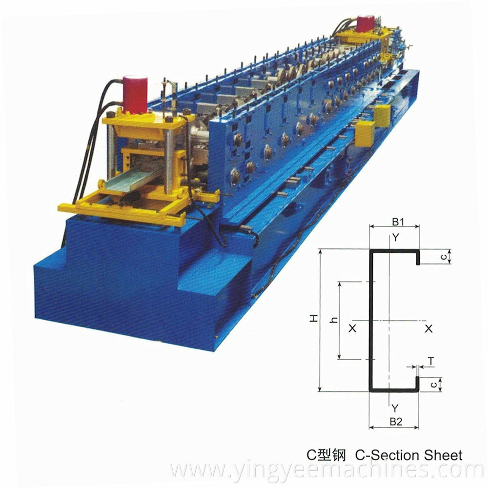 Newest Type Automatic C Shape Purline Steel Cold Roll Forming Machine